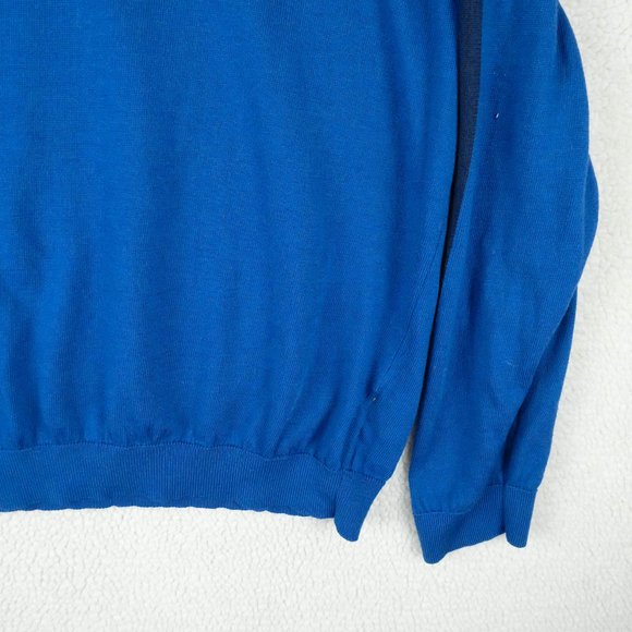Awearness Kenneth Cole Sweater Mens Extra Large Blue Merino Wool Crew Stretch - Picture 3 of 8